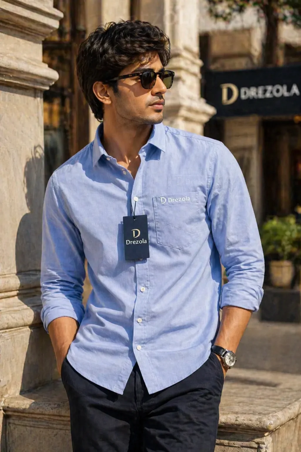 Drezola Best Sky Blue Shirt for Men | Best casual Shirt for men