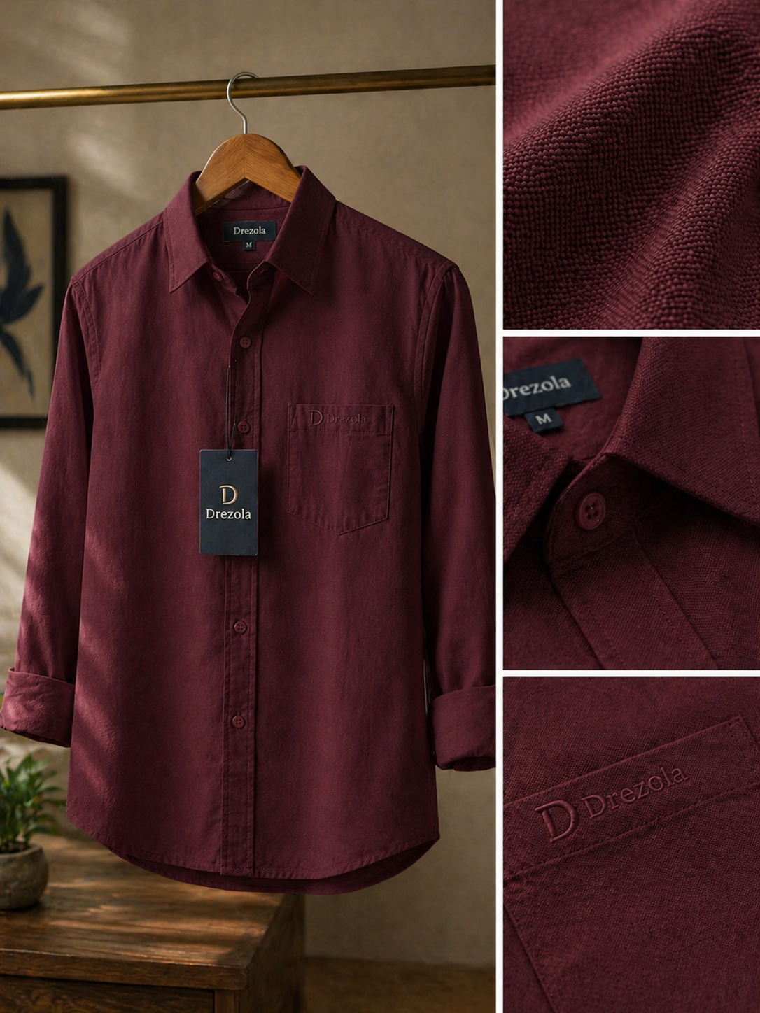 Drezola Best Maroon Shirt for Men | Best casual Shirt for men - Image 3