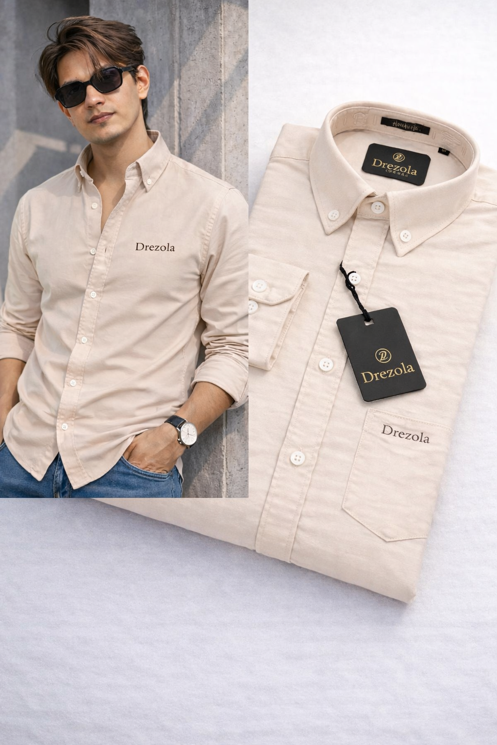 Drezola Best light beige Shirt for Men | Best casual Shirt for men - Image 2