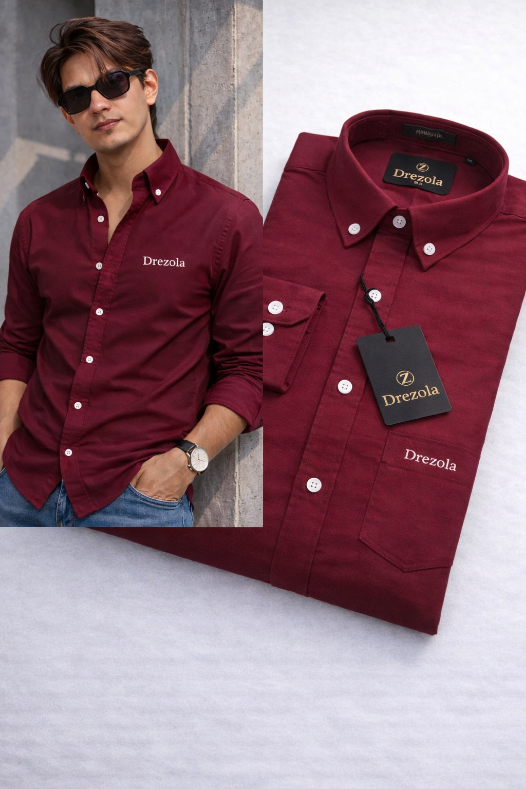 Drezola Best Maroon Shirt for Men | Best casual Shirt for men - Image 2