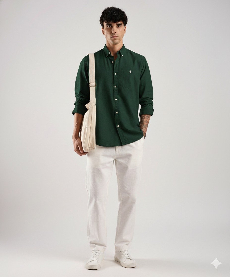Drezola Best Oxford Premium Slim-Fit Men’s Solid Cotton Shirt - Image 7