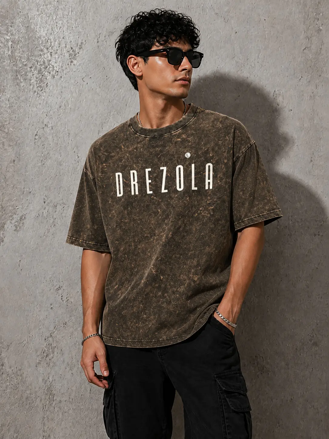 Men Oversized Acid Wash T-Shirt | Drop Shoulder Graphic Printed T-Shirt for Men | Streetwear Loose Fit Half Sleeve - Image 2