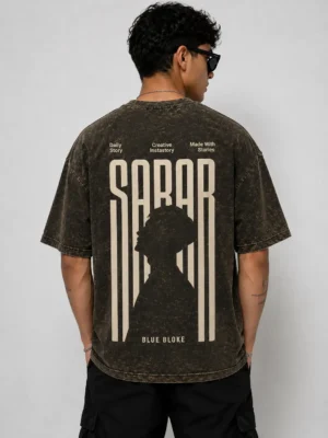 Men Oversized Acid Wash T-Shirt | Drop Shoulder Graphic Printed T-Shirt for Men | Streetwear Loose Fit Half Sleeve